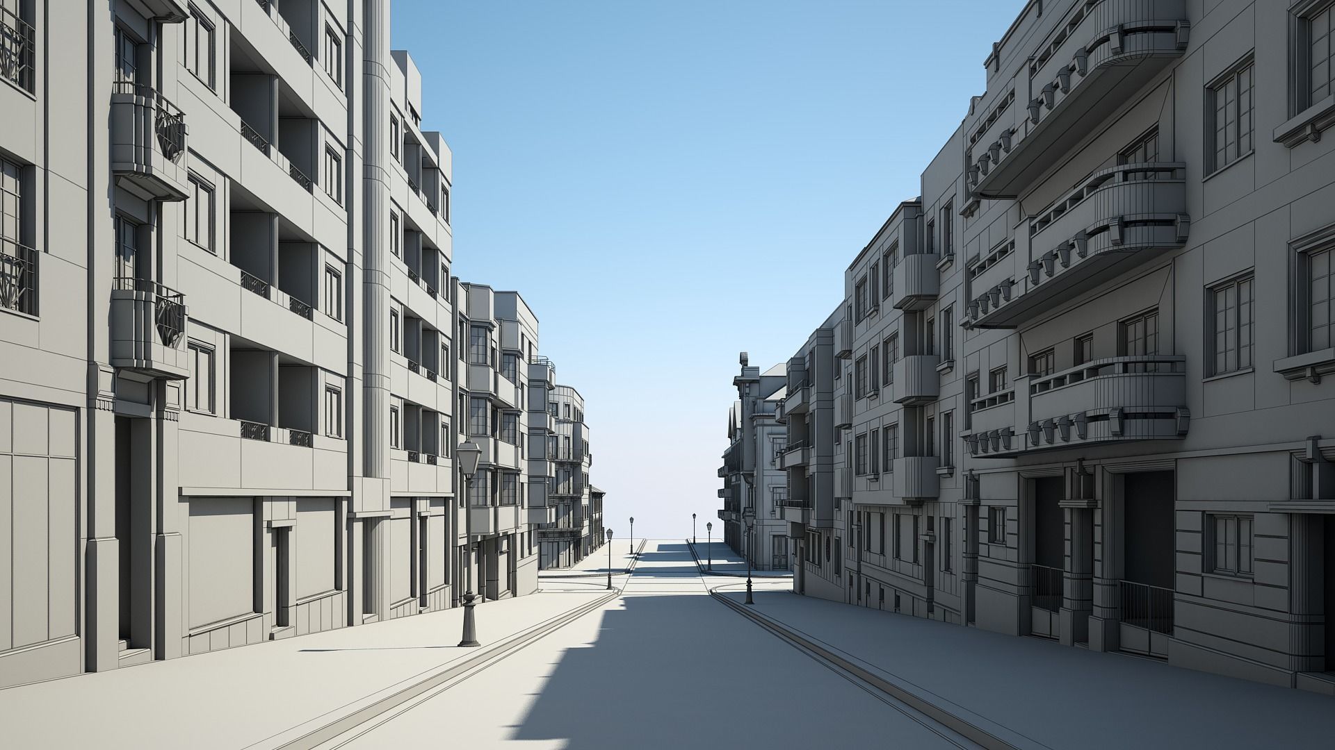 Modern City Street 3D model_35