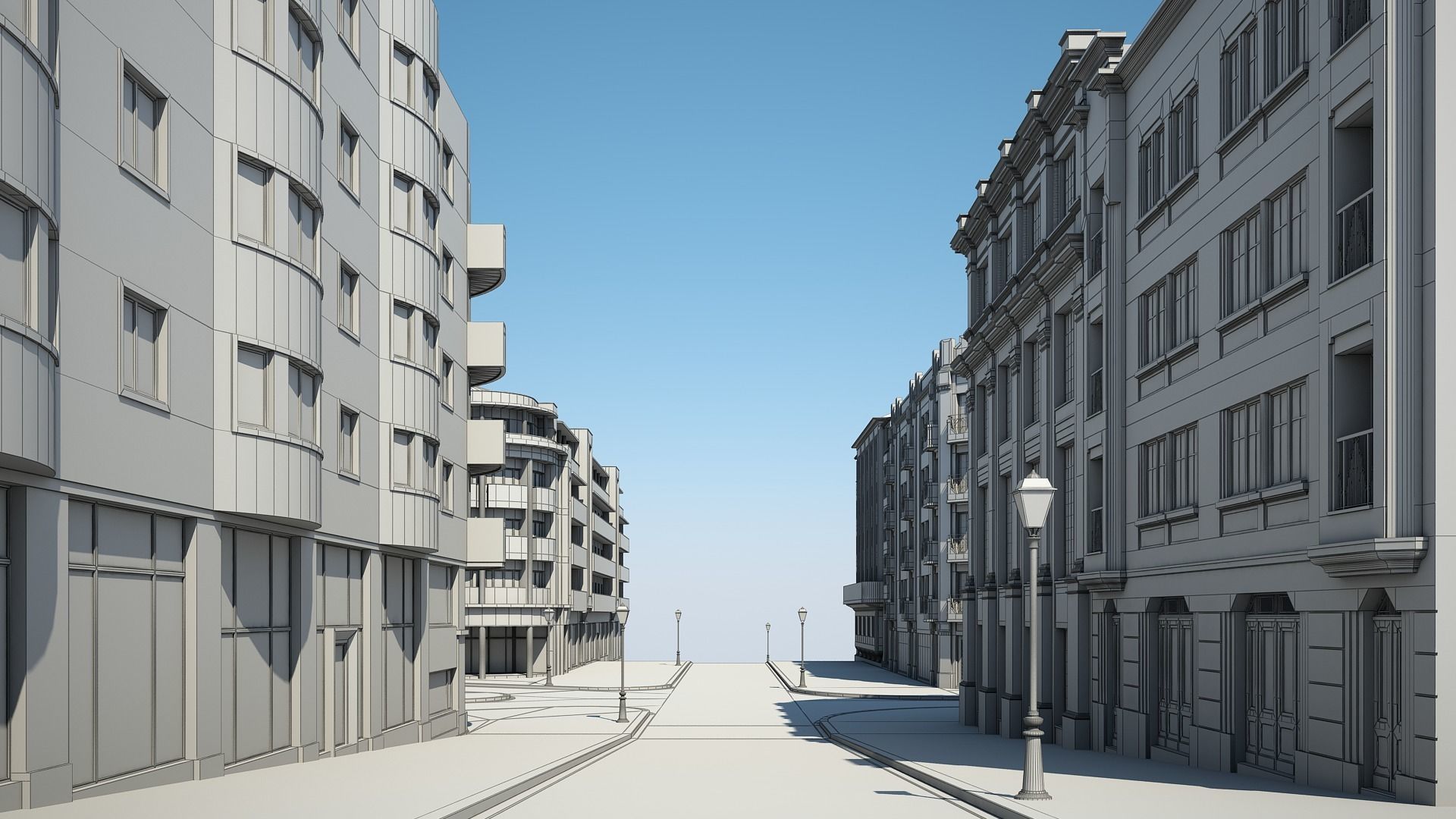 Modern City Street 3D model_37