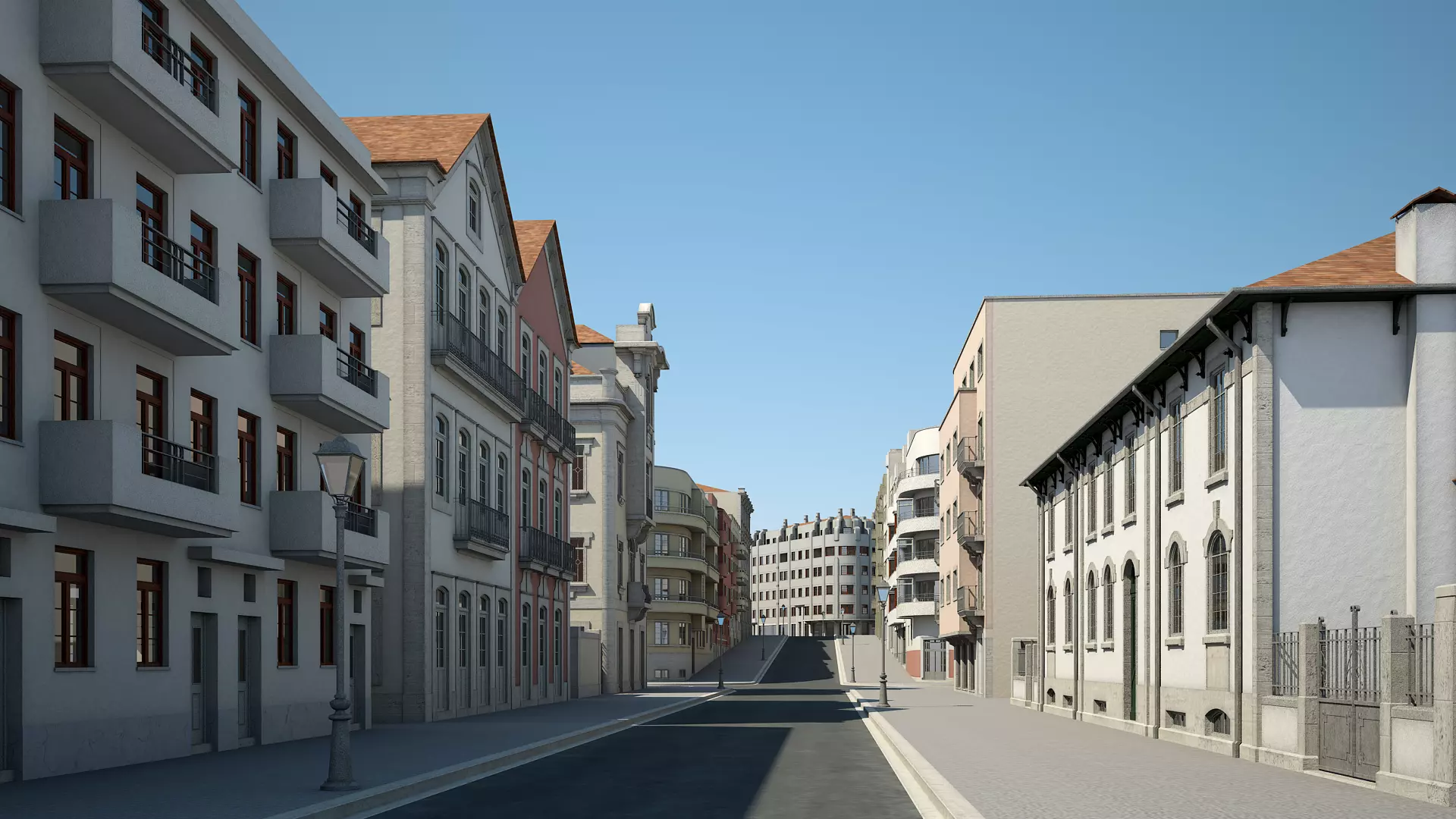 Modern City Street 3D model_0