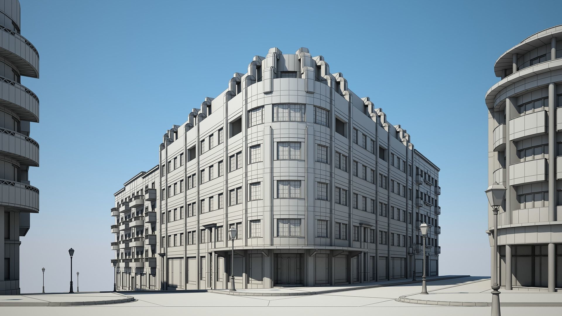 Modern City Street 3D model_38