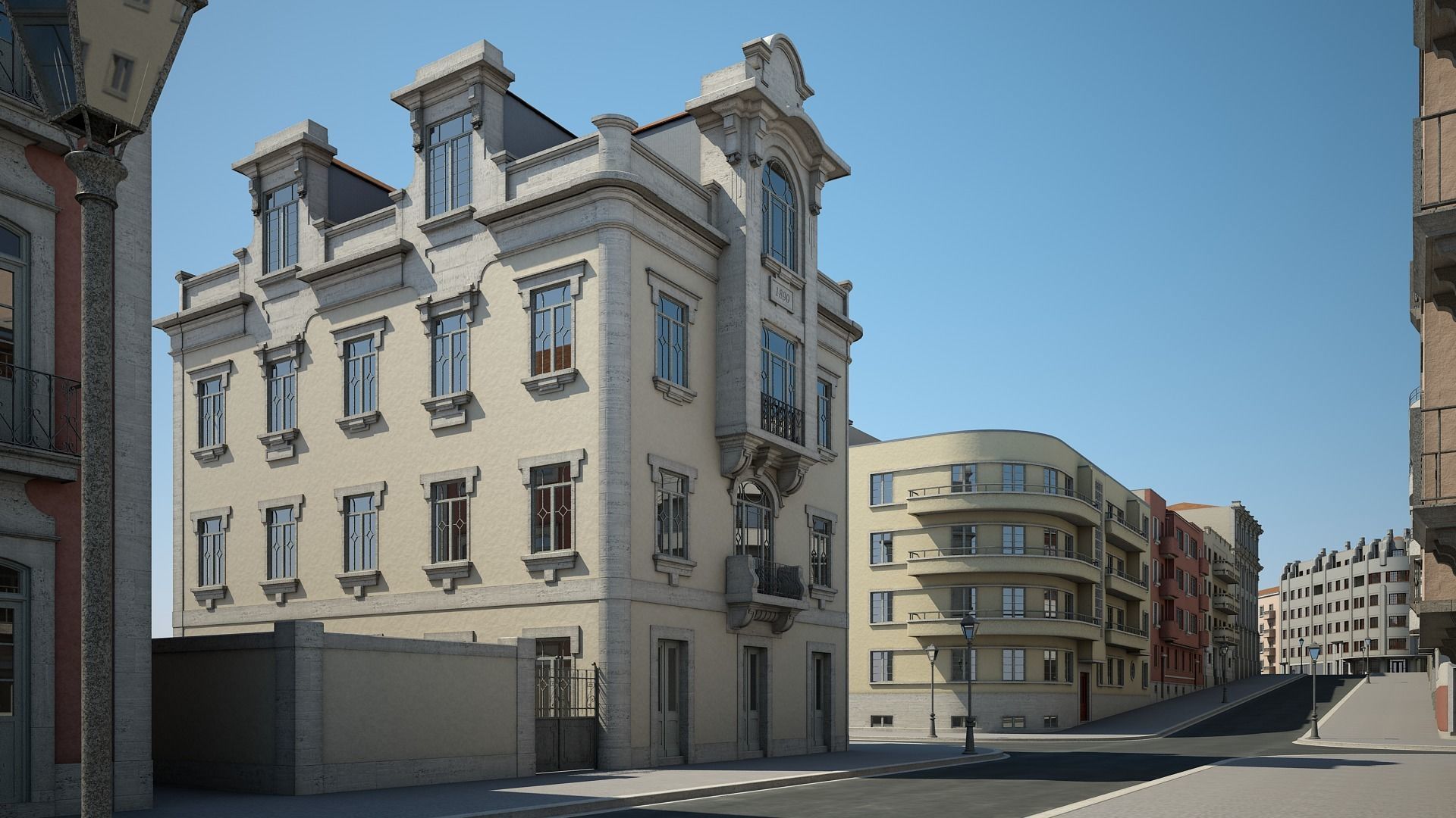 Modern City Street 3D model_11