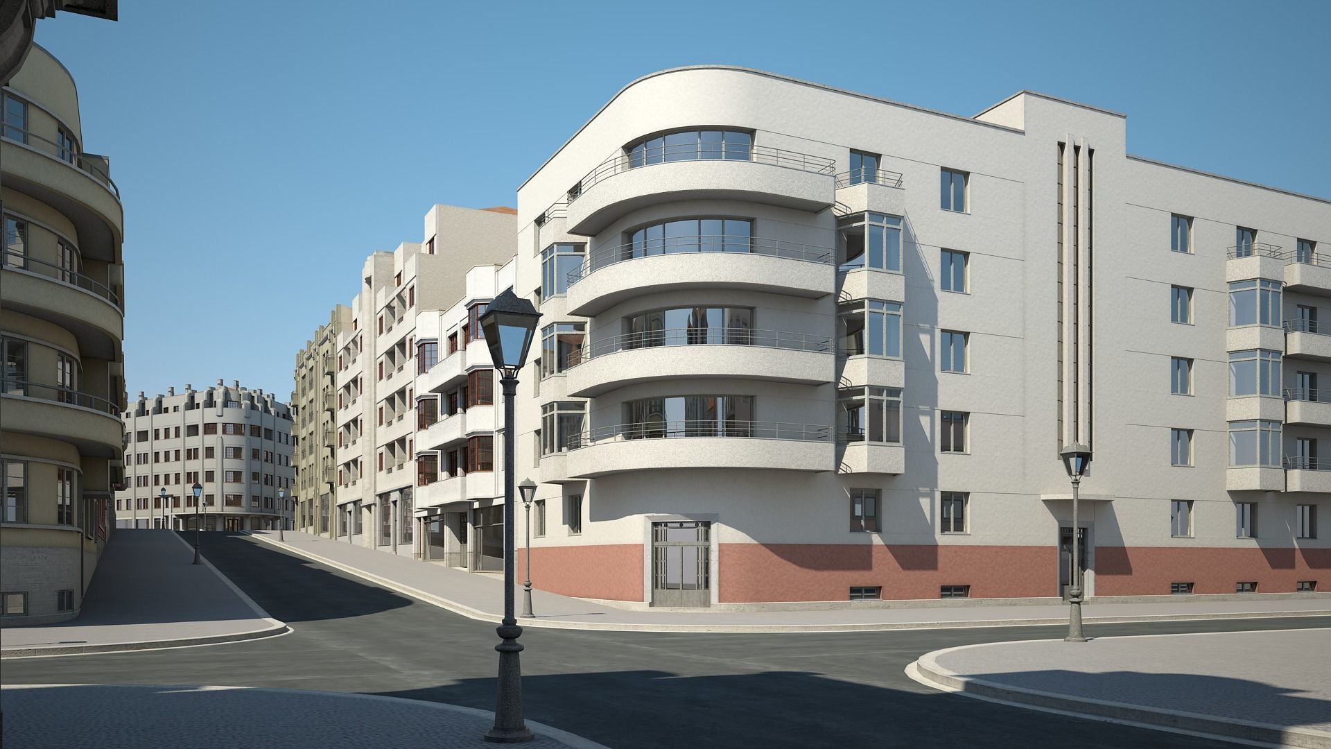 Modern City Street 3D model_10