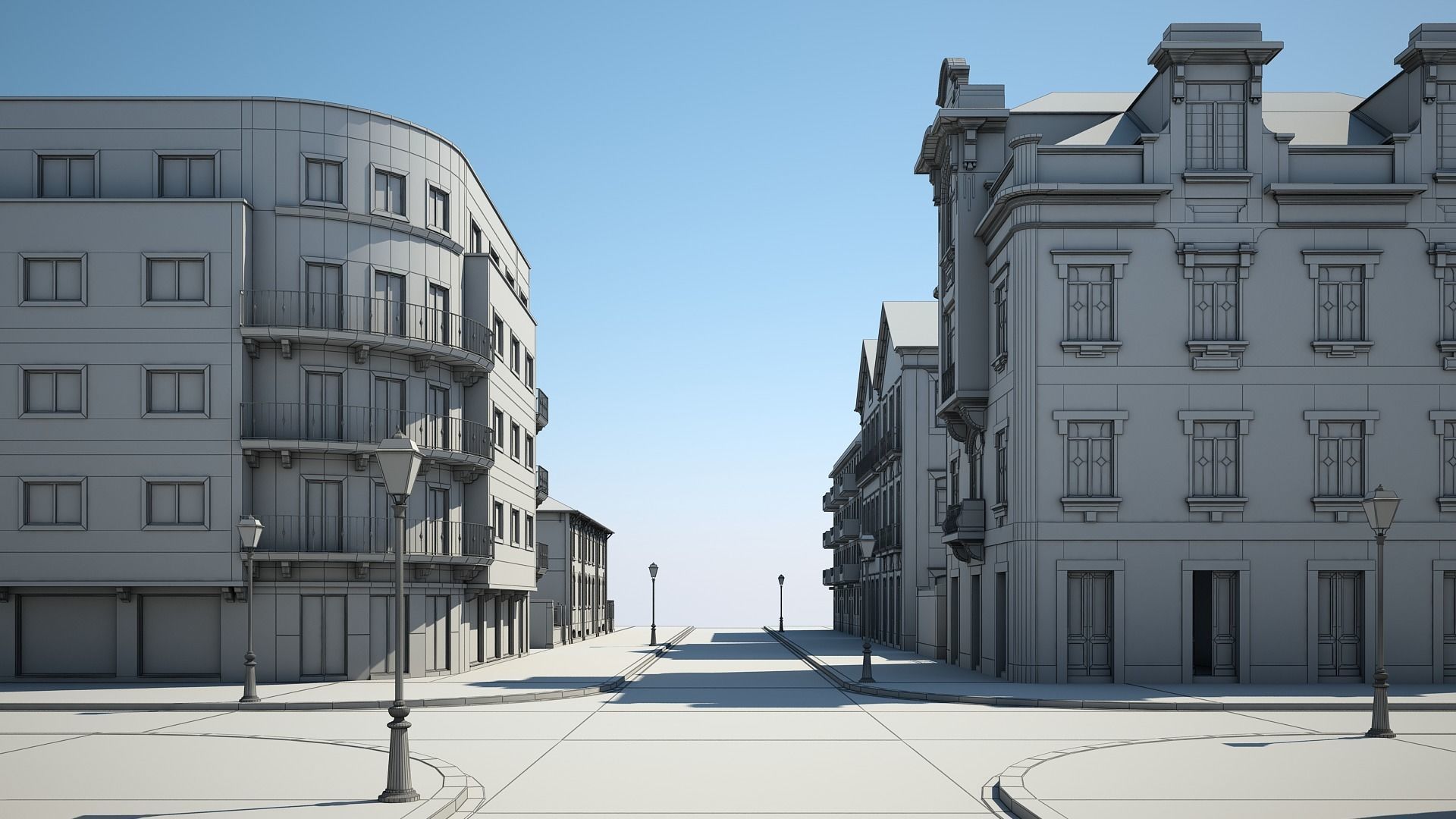 Modern City Street 3D model_36