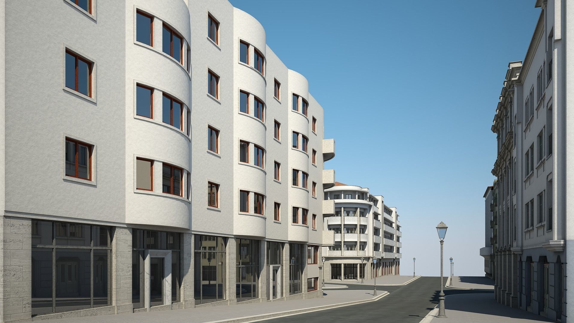 Modern City Street 3D model_23