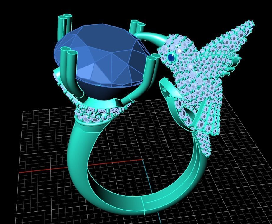 Bird ring 3D print model_1