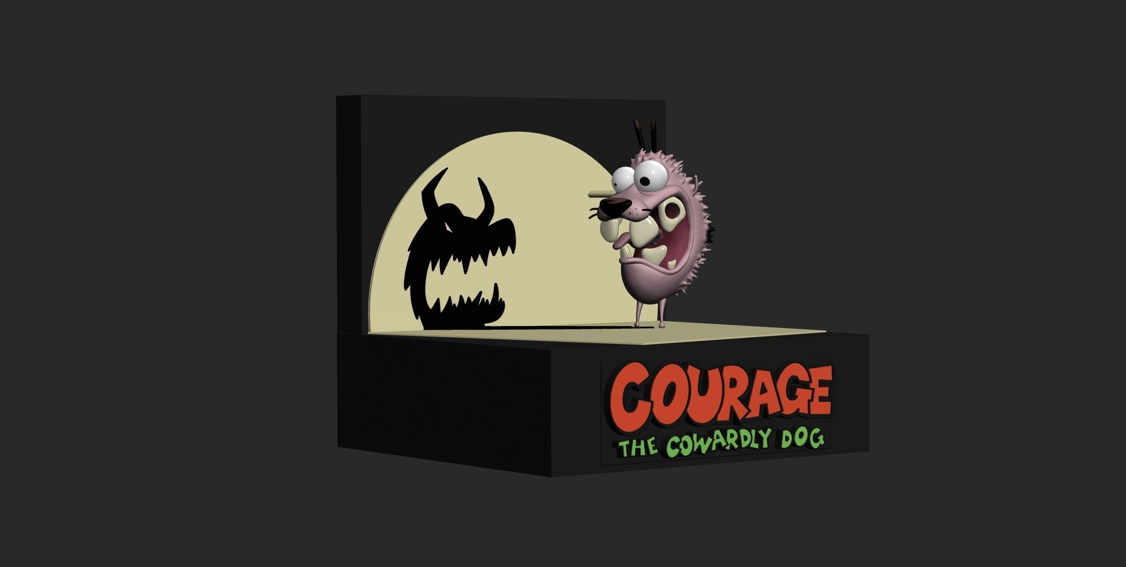 Courage the cowardly dog 3D print model_1
