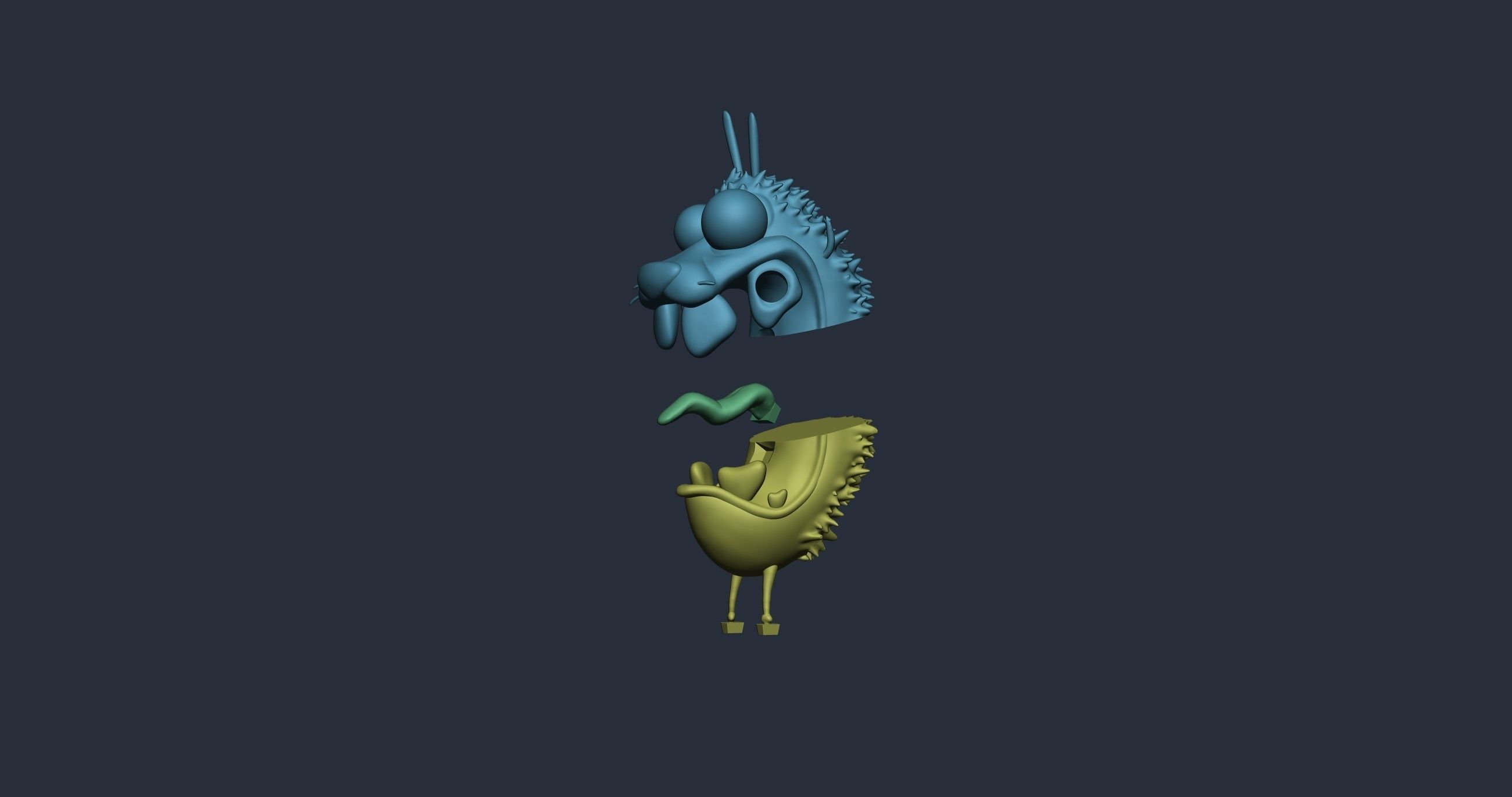 Courage the cowardly dog 3D print model_3