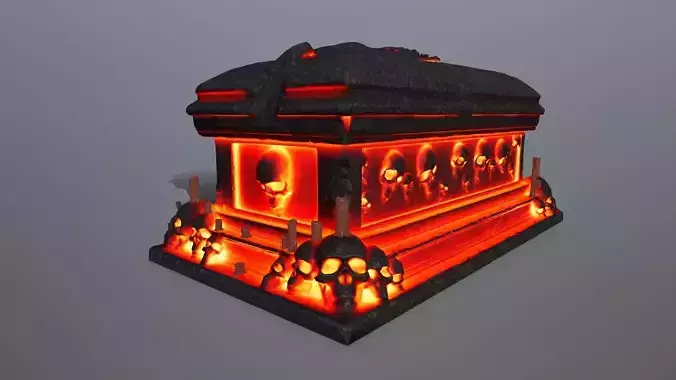 fire tomb  Low-poly 3D model