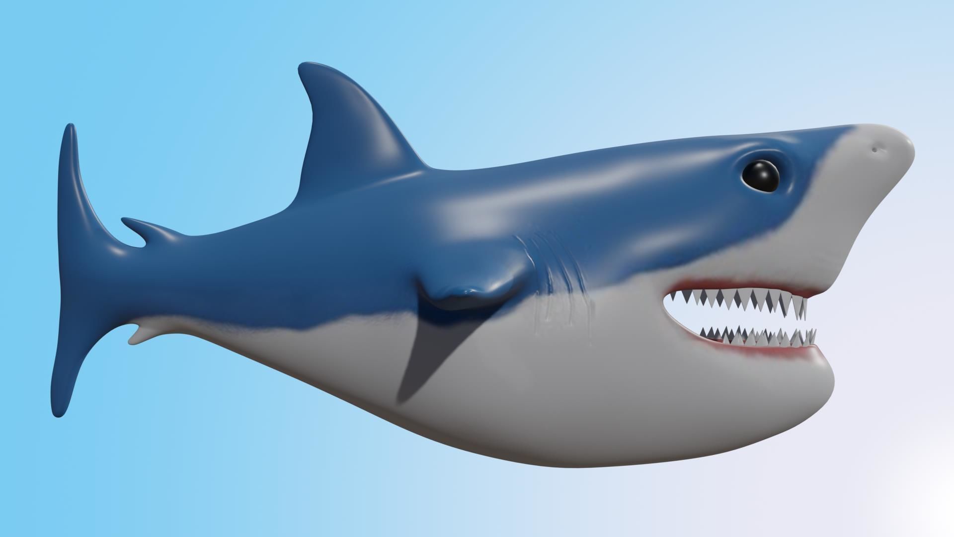 Shark model Low-poly 3D model_3