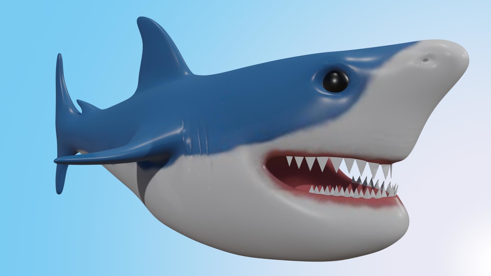 Shark model Low-poly 3D model_1