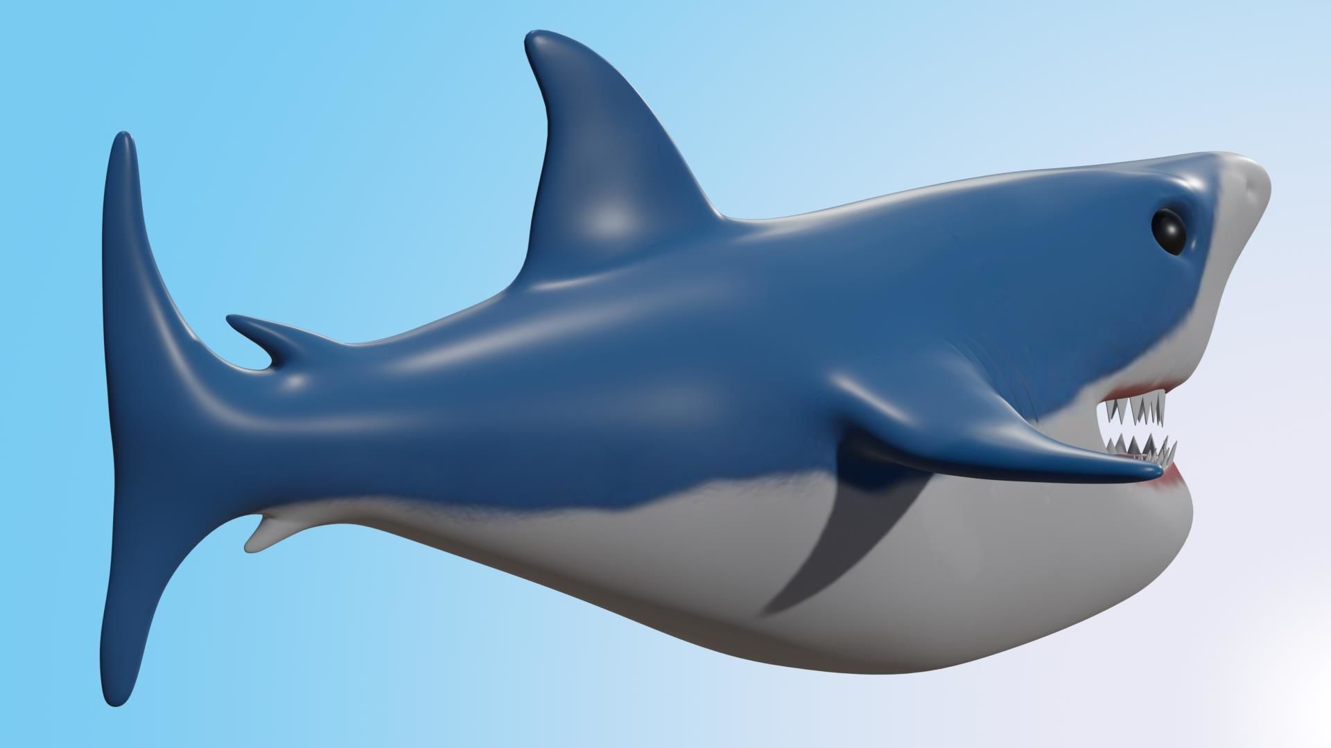 Shark model Low-poly 3D model_4