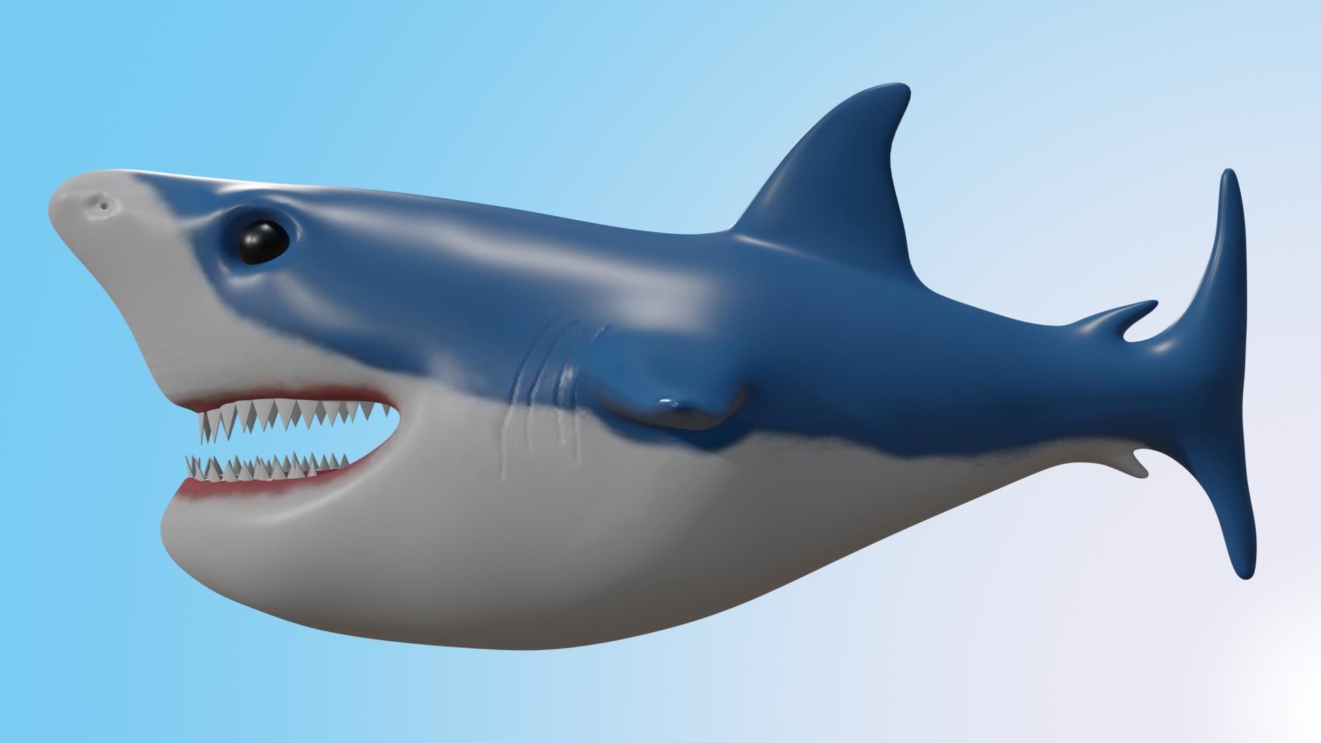 Shark model Low-poly 3D model_2