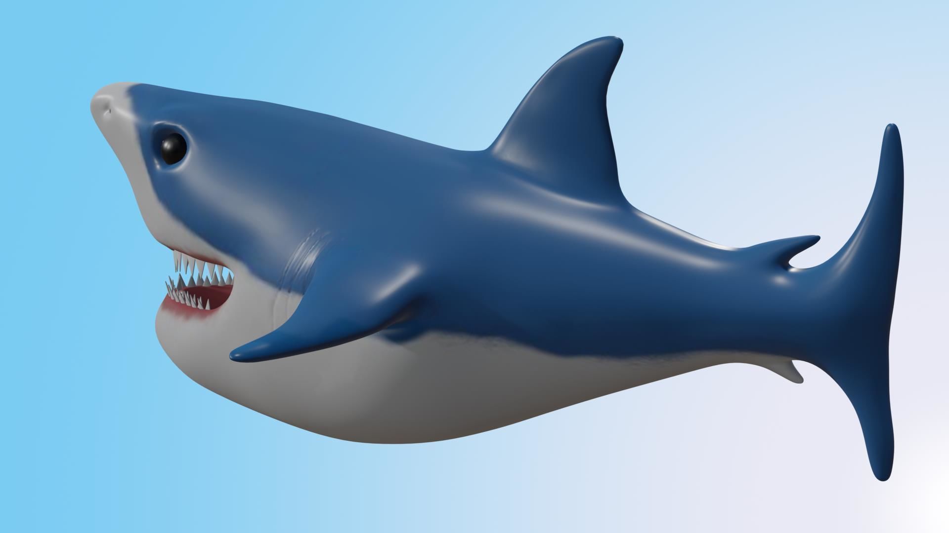 Shark model Low-poly 3D model_5