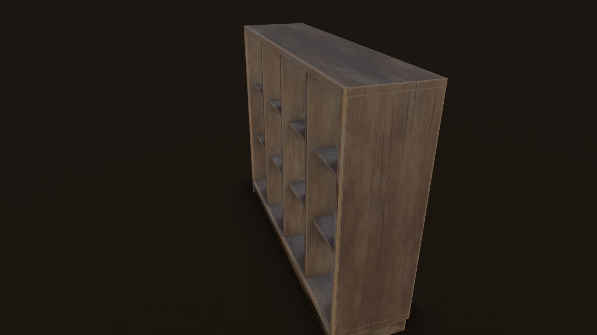 Old Japanese Shoe box Low-poly 3D model_10
