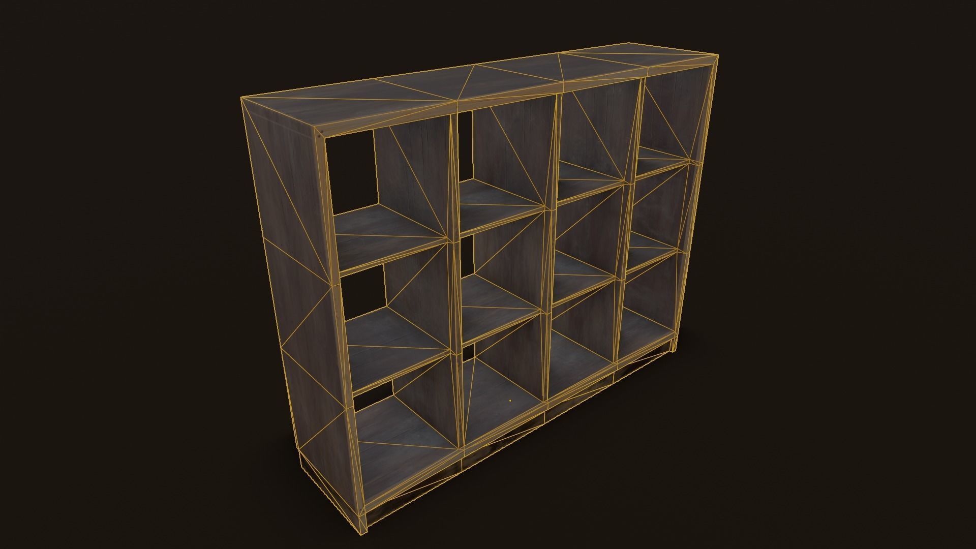 Old Japanese Shoe box Low-poly 3D model_31