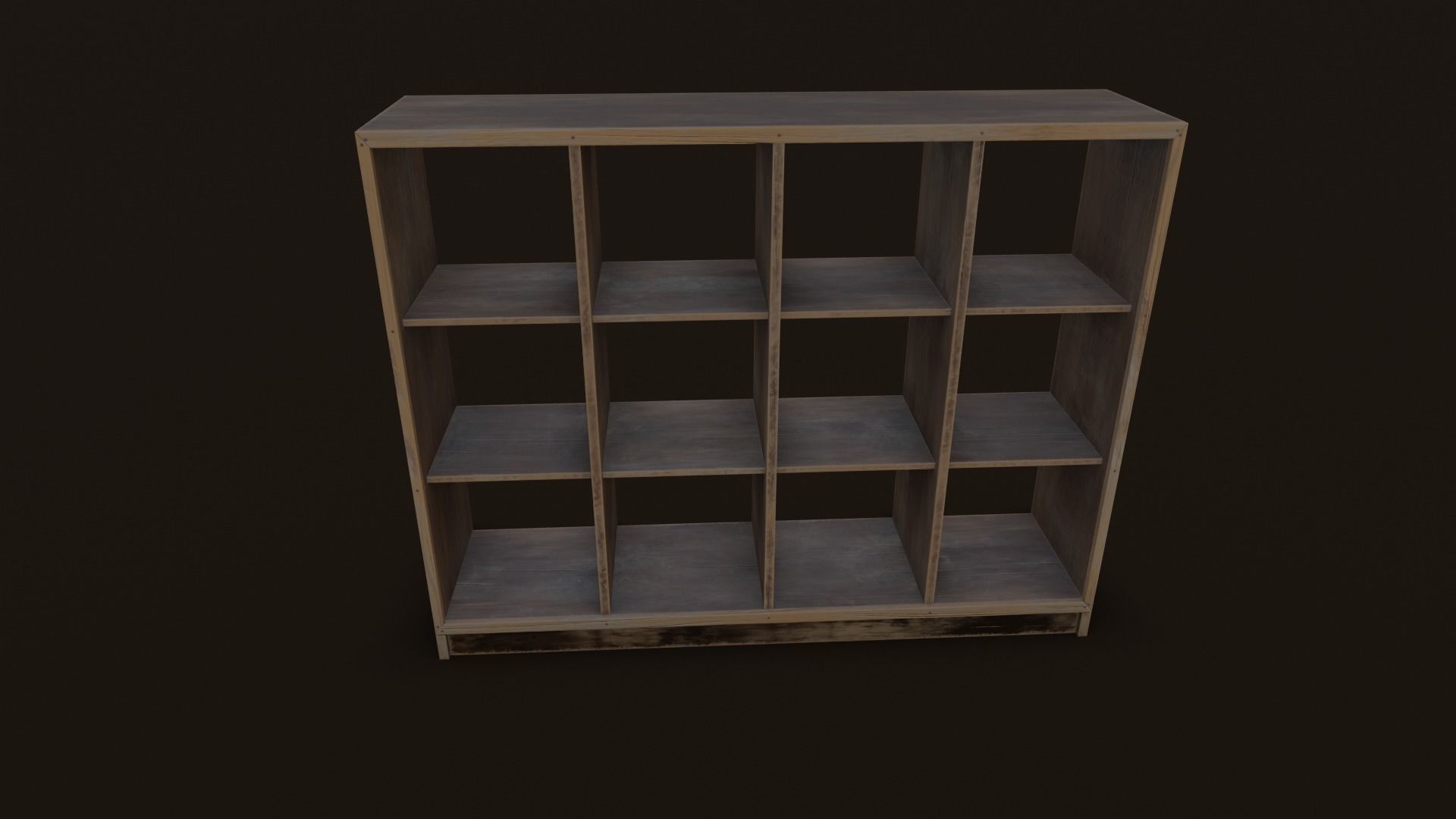 Old Japanese Shoe box Low-poly 3D model_4
