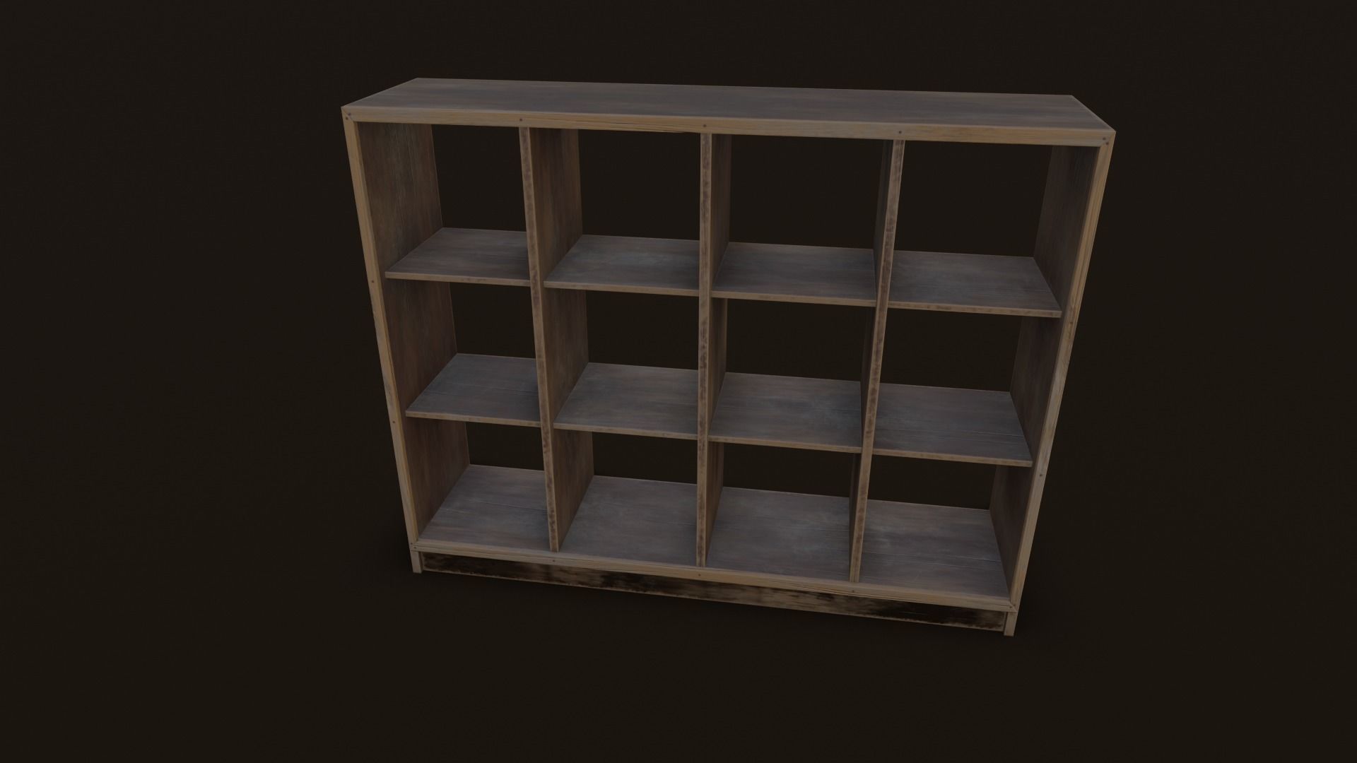 Old Japanese Shoe box Low-poly 3D model_5