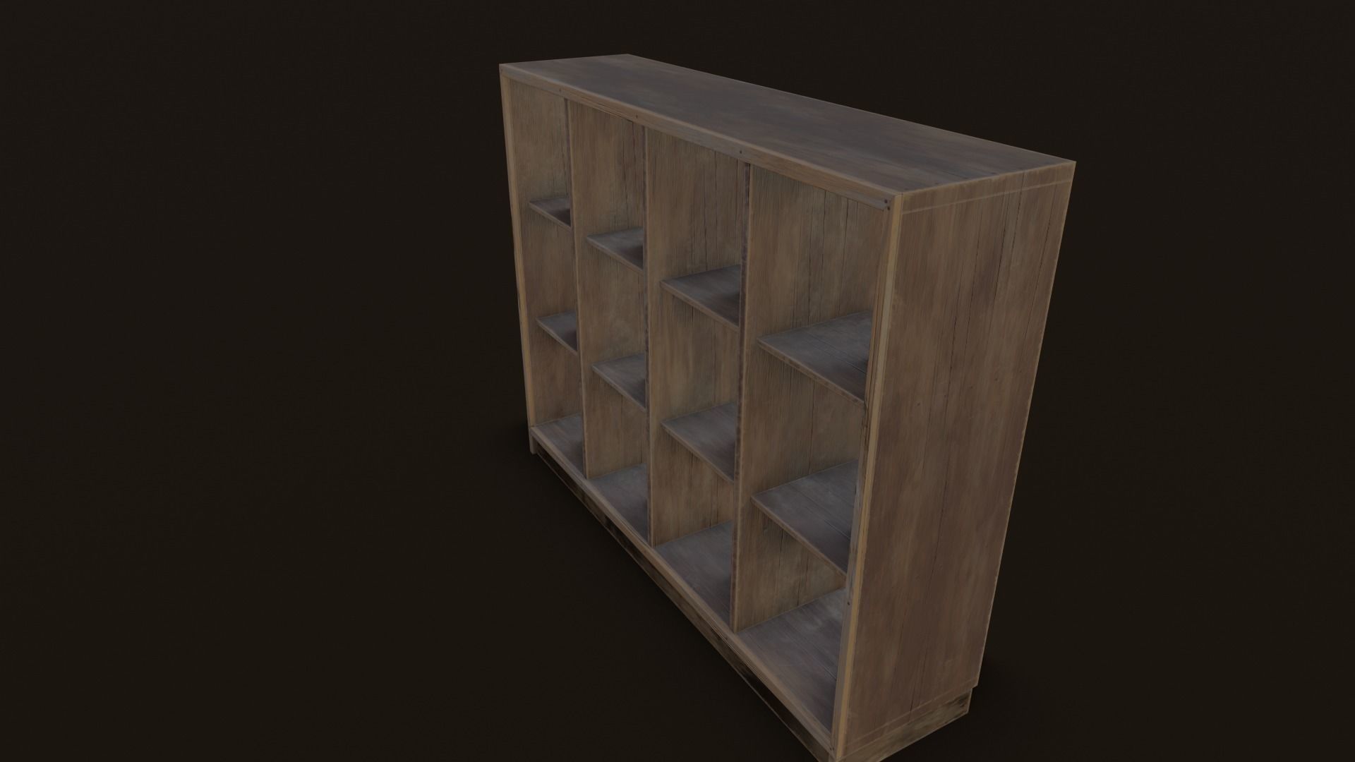 Old Japanese Shoe box Low-poly 3D model_9