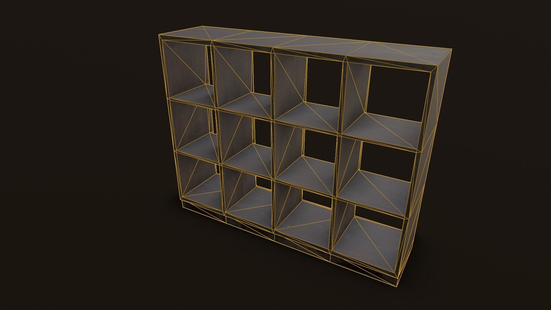 Old Japanese Shoe box Low-poly 3D model_32