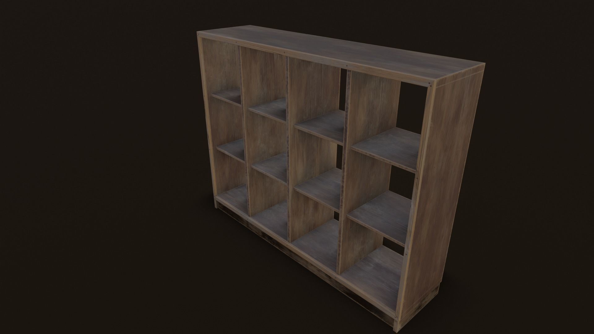 Old Japanese Shoe box Low-poly 3D model_8