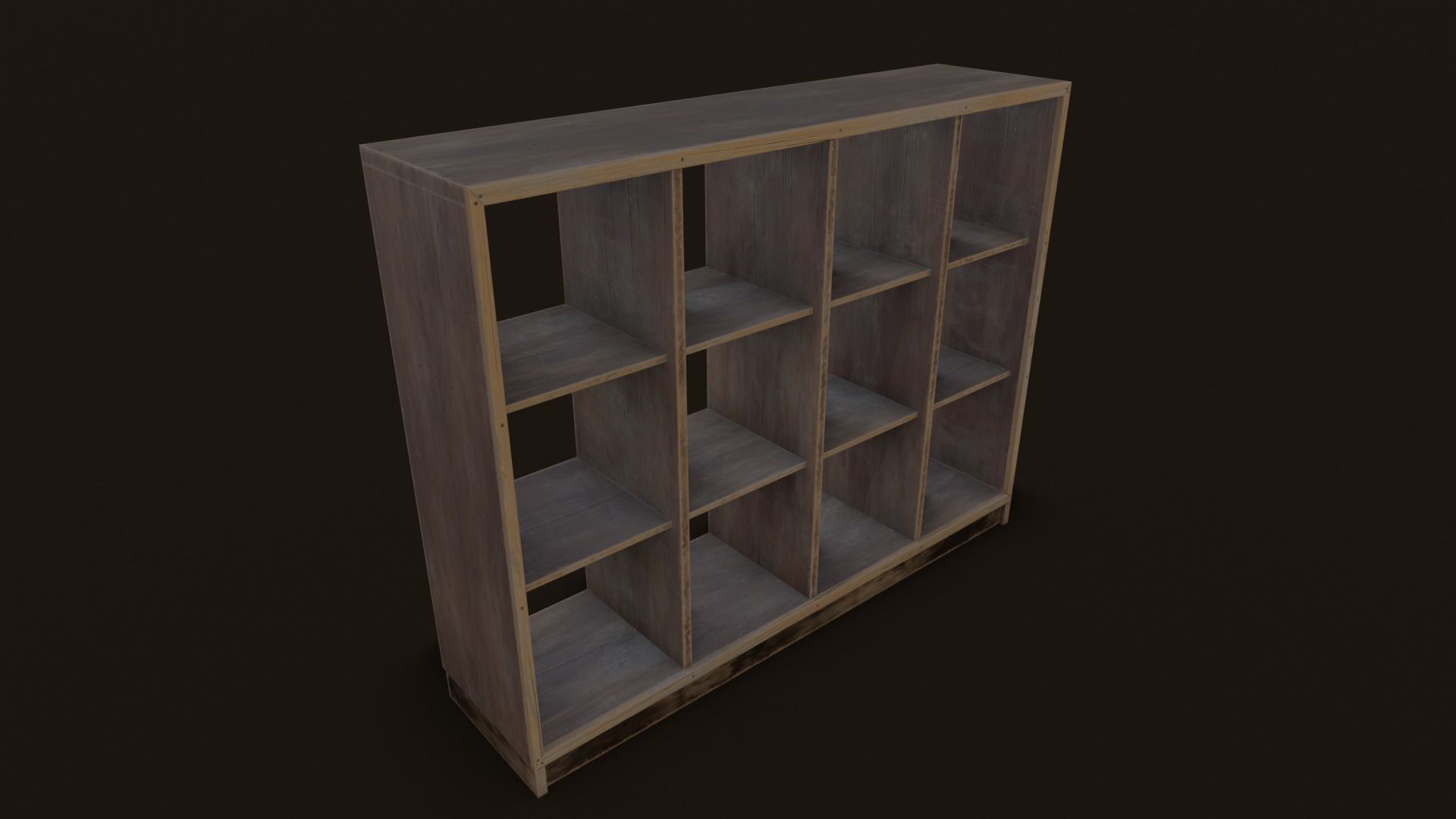 Old Japanese Shoe box Low-poly 3D model_1