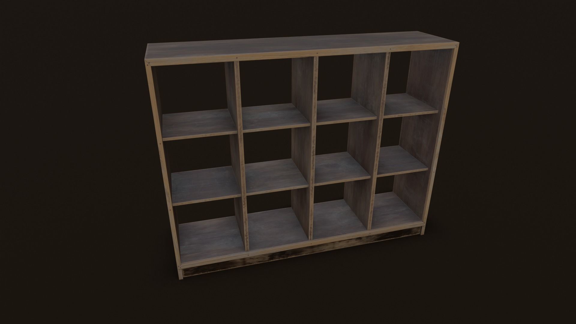 Old Japanese Shoe box Low-poly 3D model_3
