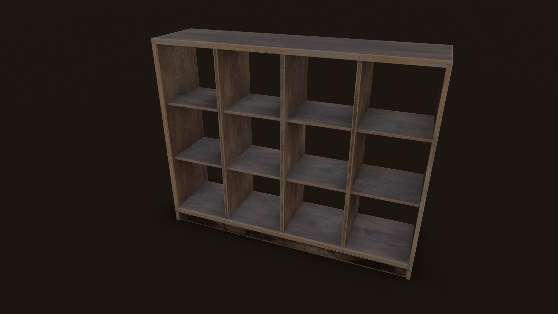 Old Japanese Shoe box Low-poly 3D model_6