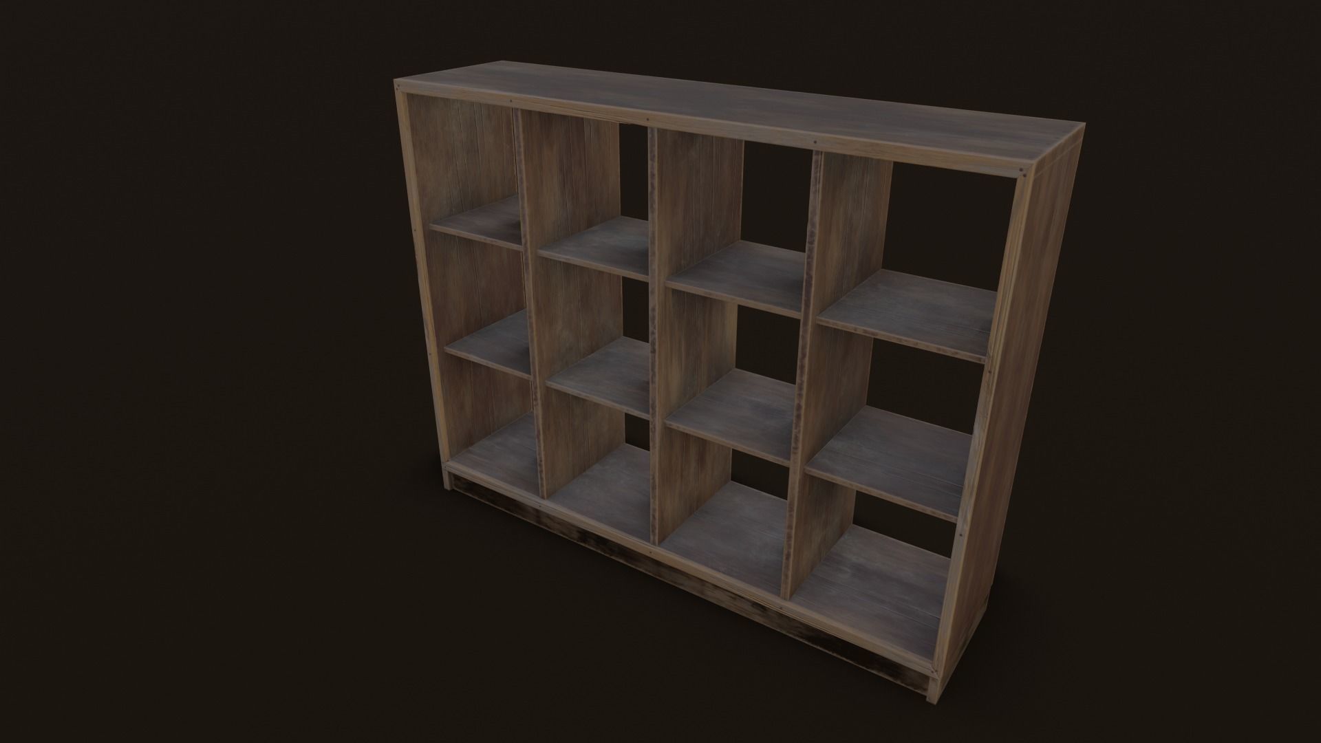 Old Japanese Shoe box Low-poly 3D model_7