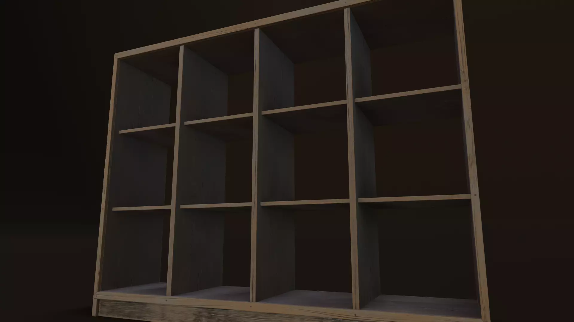 Old Japanese Shoe box Low-poly 3D model_0