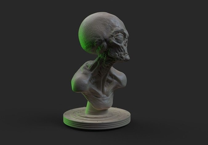 Grey Alien  Bust  3D print model