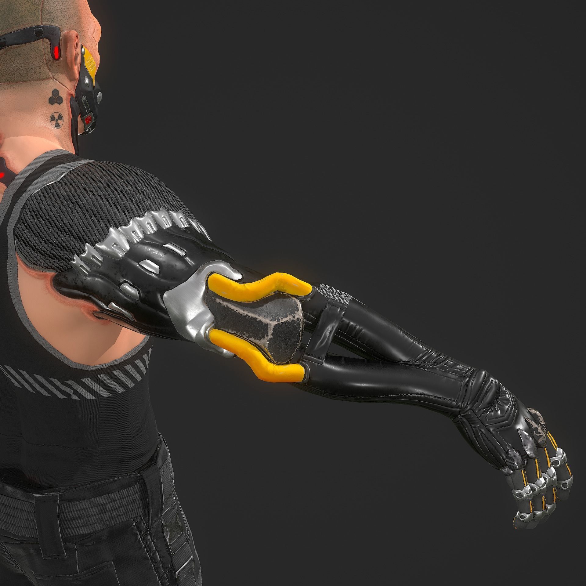 Sci-fi Soldier Riged Low-poly 3D model_16