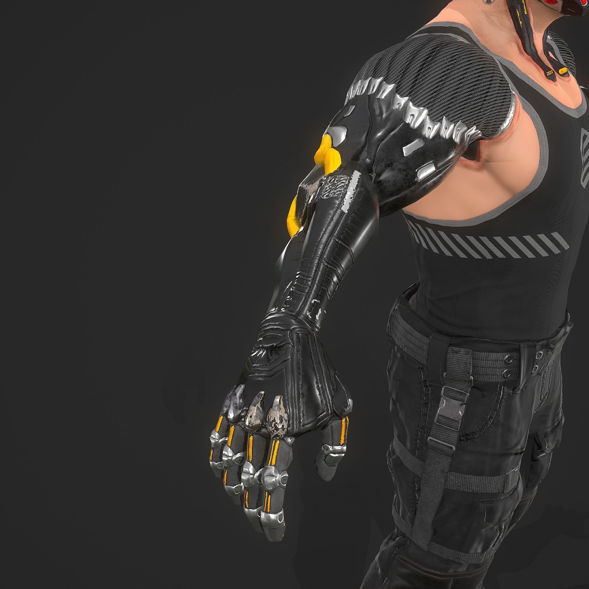 Sci-fi Soldier Riged Low-poly 3D model_17