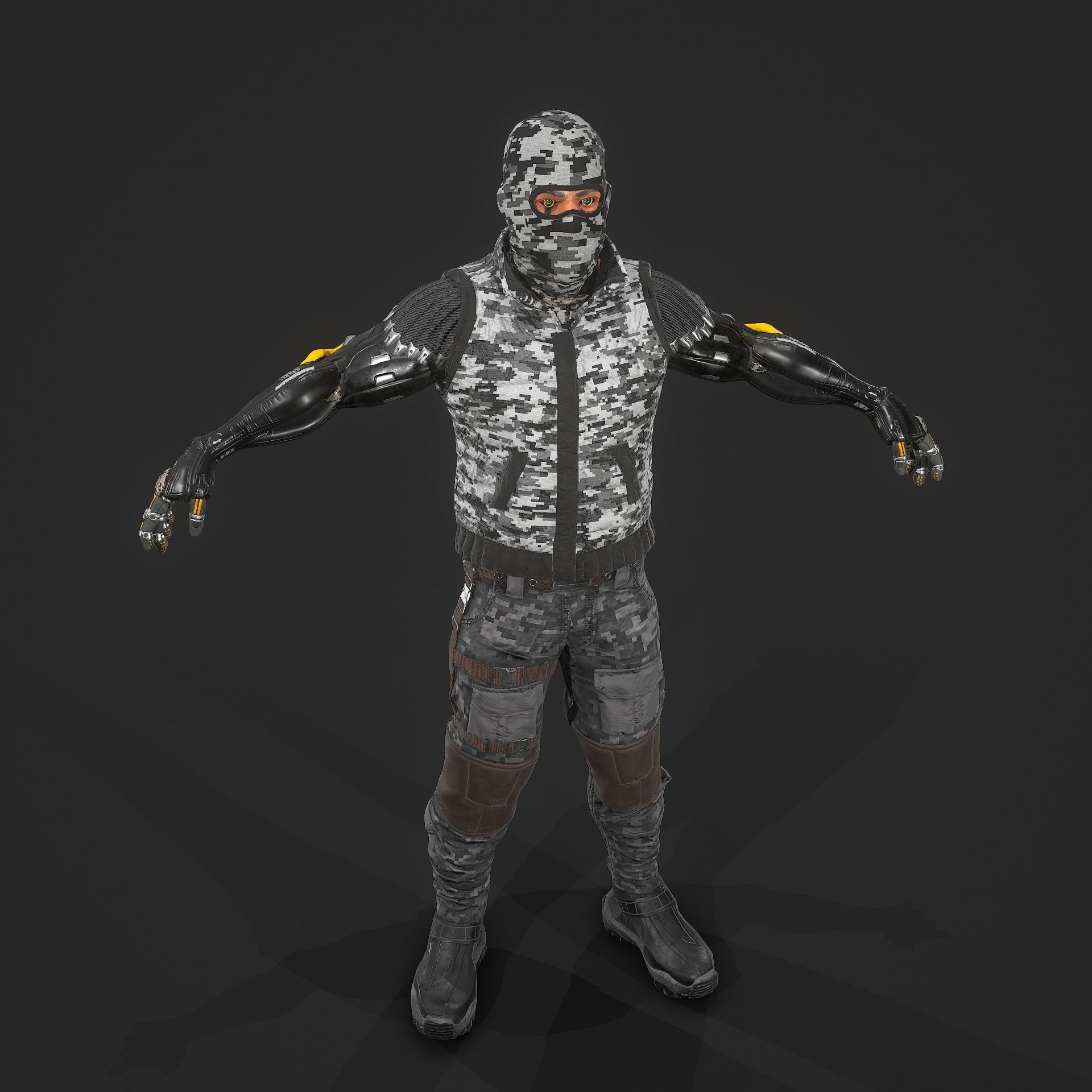 Sci-fi Soldier Riged Low-poly 3D model_18