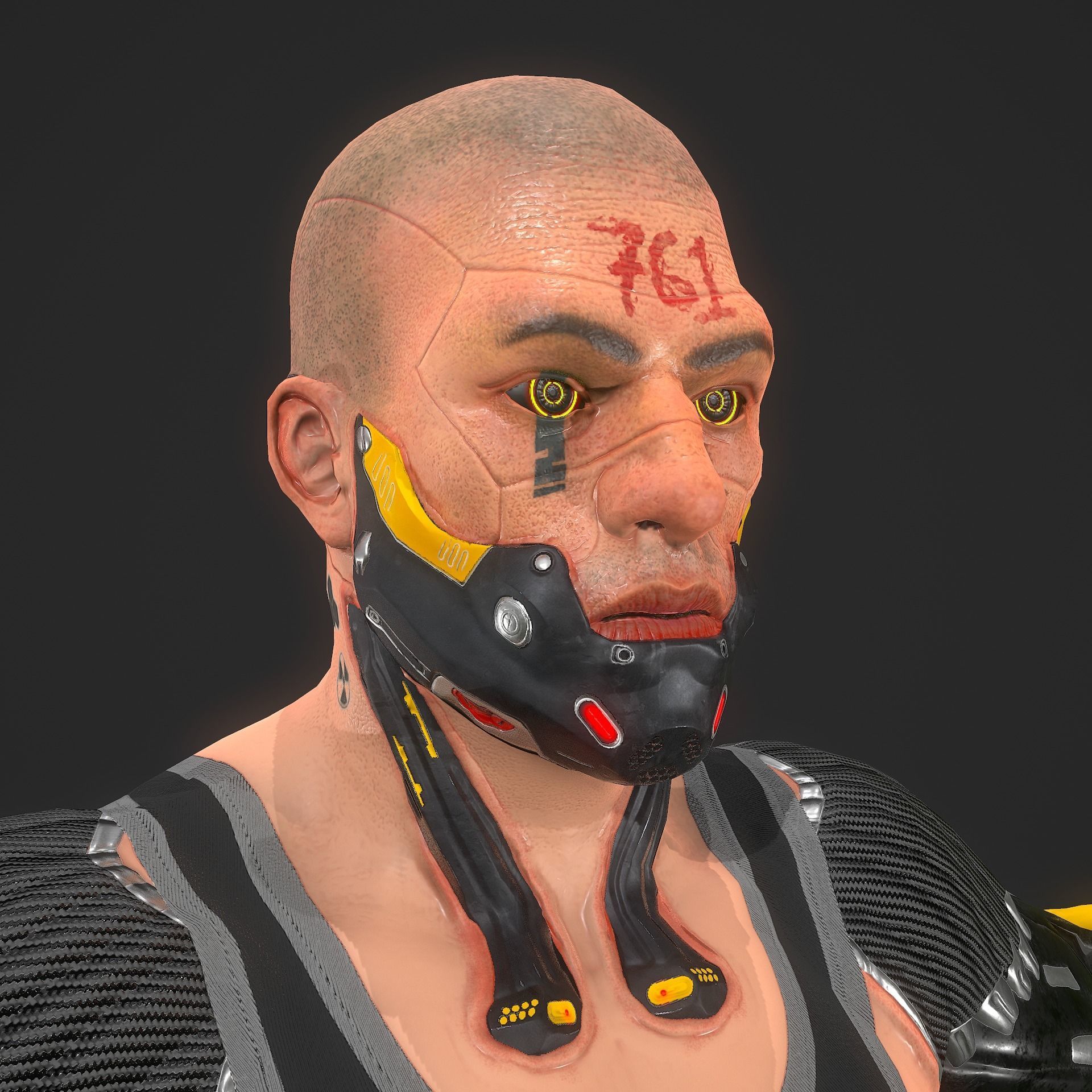 Sci-fi Soldier Riged Low-poly 3D model_21