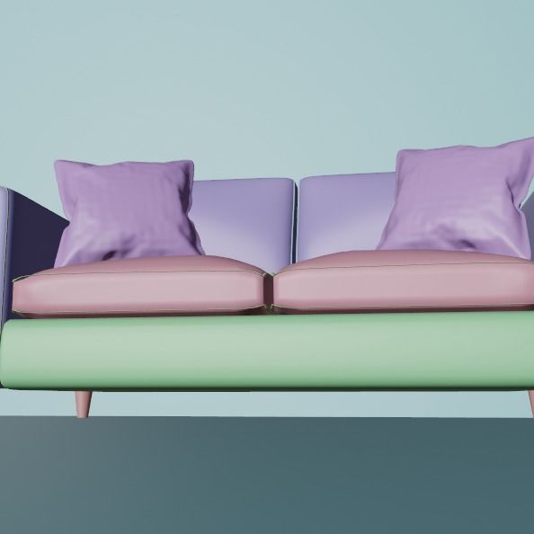 2 seats sofa 3D model_7