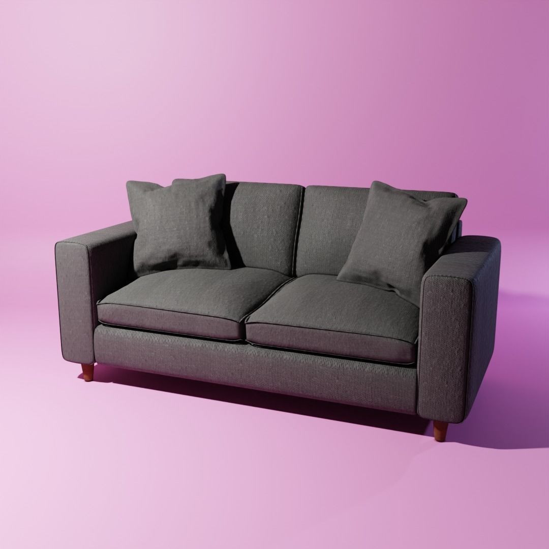 2 seats sofa 3D model_2