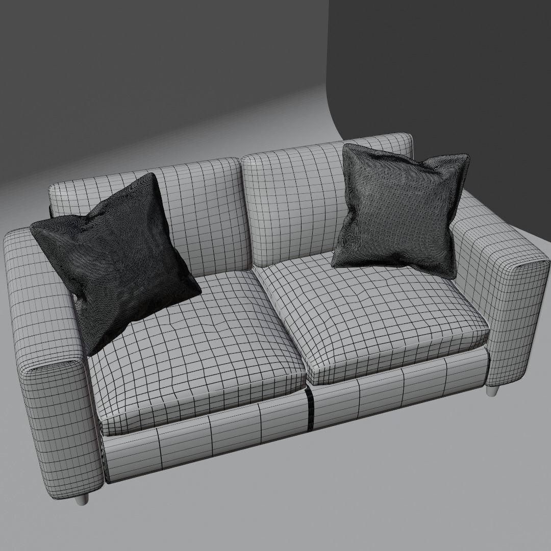2 seats sofa 3D model_9