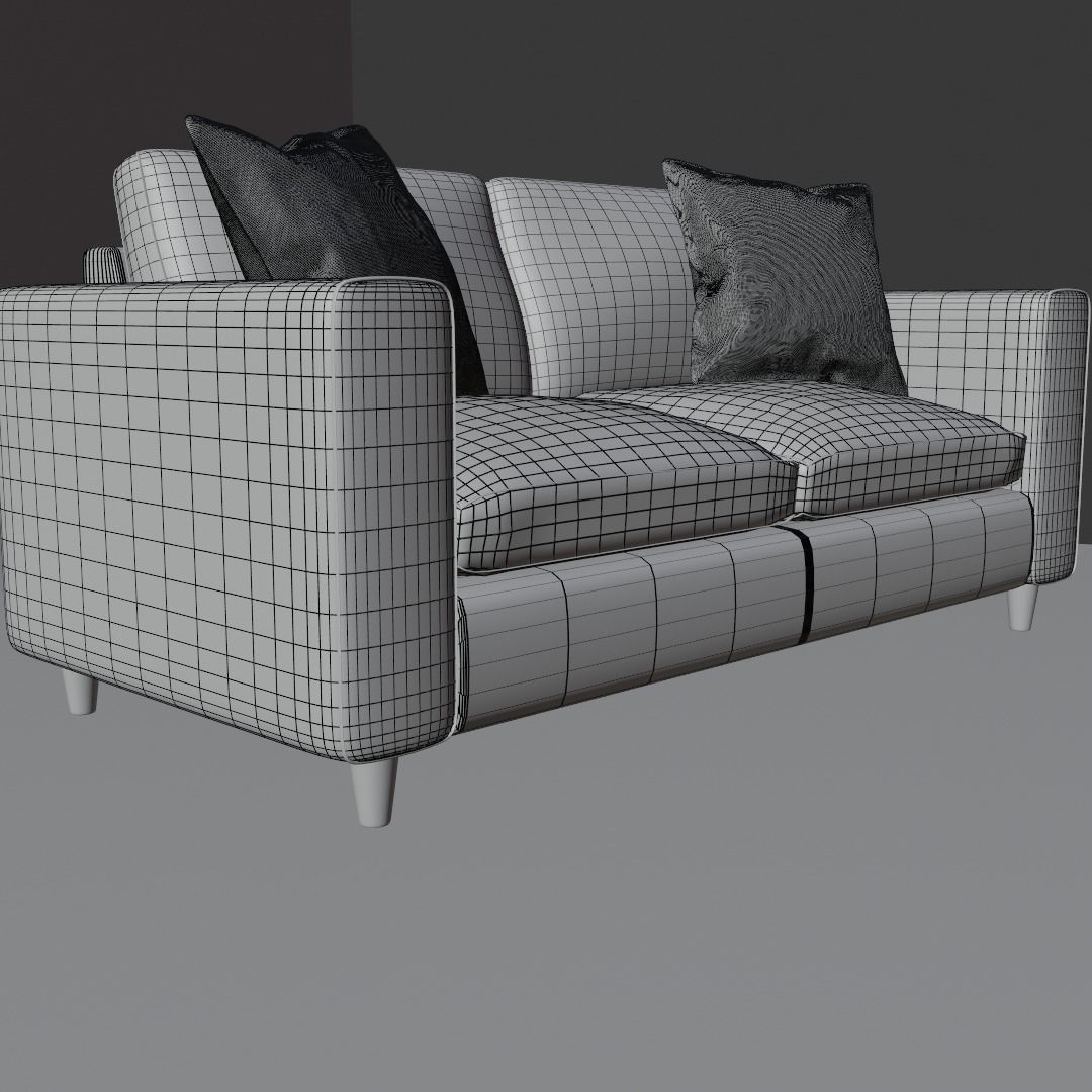 2 seats sofa 3D model_11