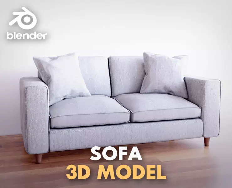 2 seats sofa 3D model_0