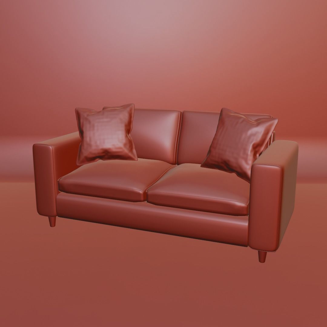 2 seats sofa 3D model_12