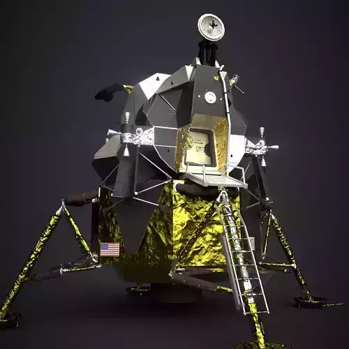 Apollo 11 Lunar Module - PBR Game Ready  Low-poly 3D model