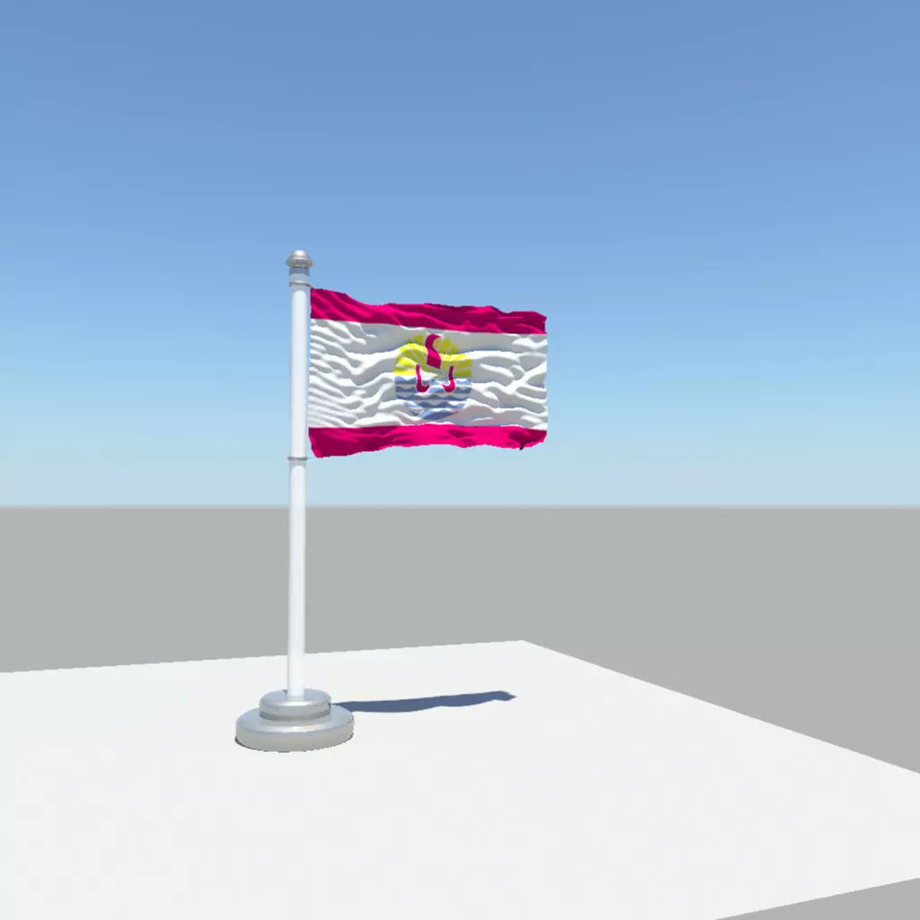 French Polynesia flag 3D model