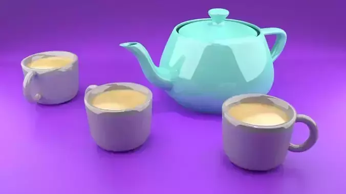 Teapot and cups