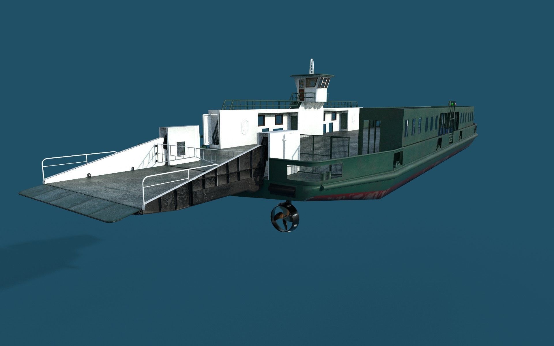 car ferry boat version 1 3D model_5