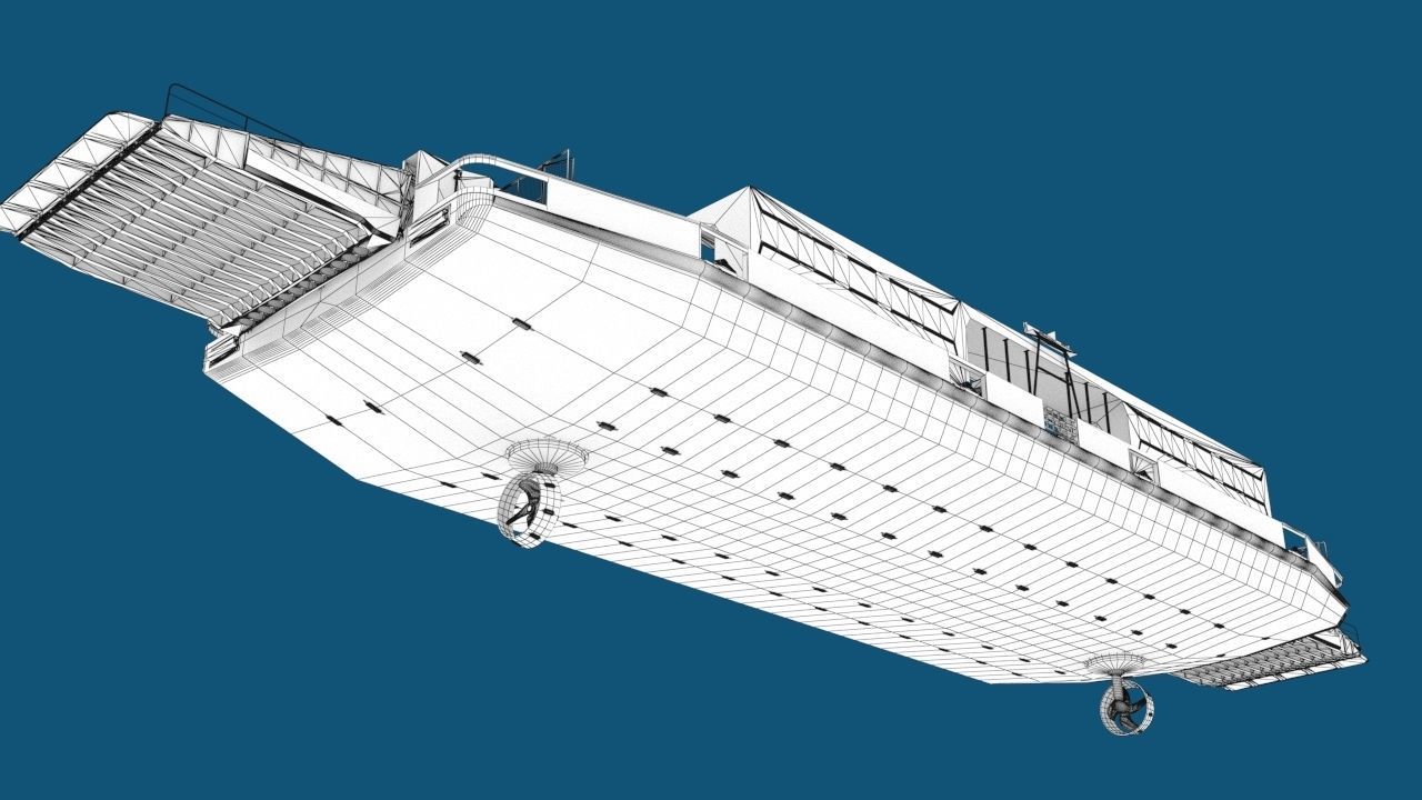 car ferry boat version 1 3D model_12