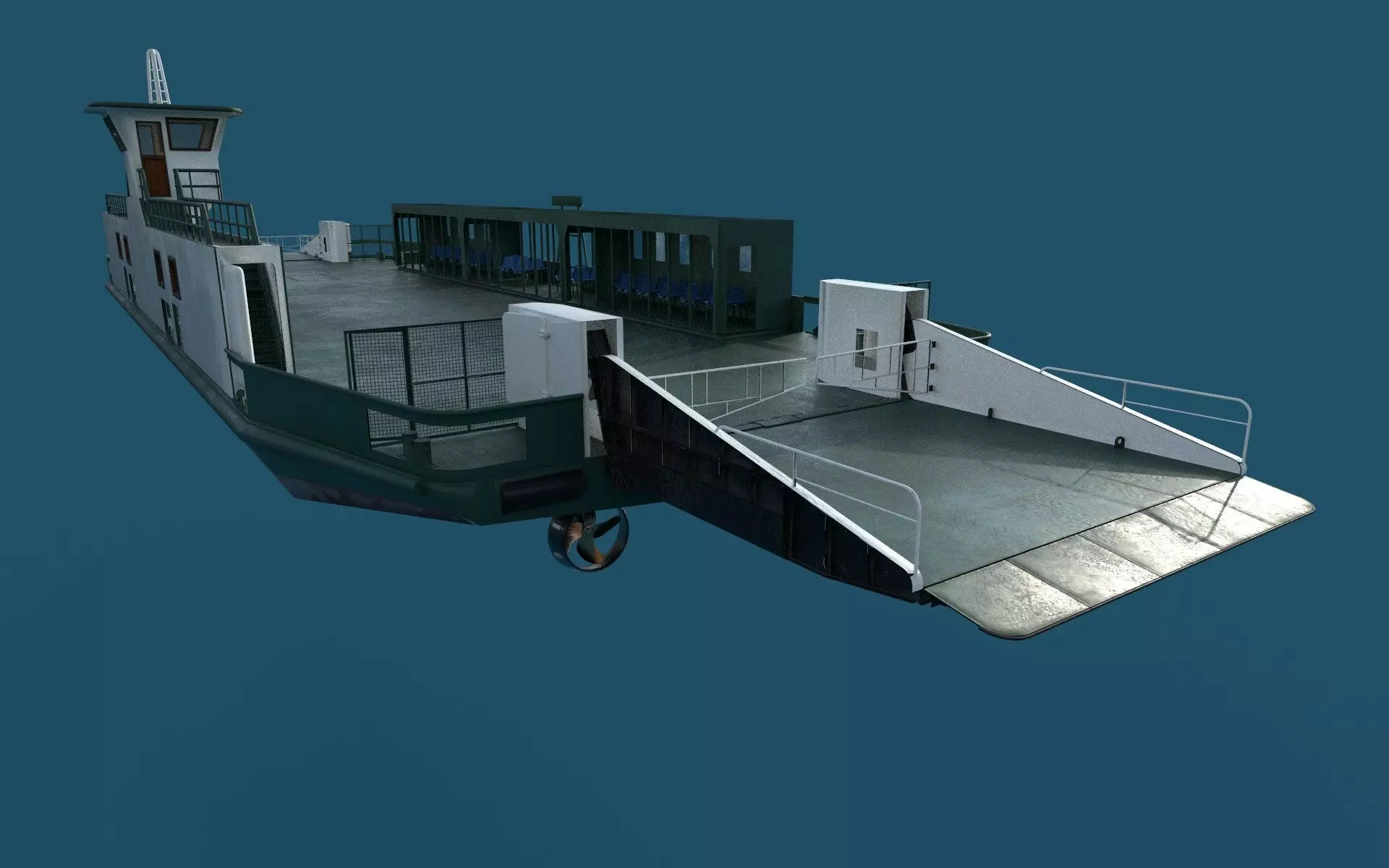 car ferry boat version 1 3D model_0