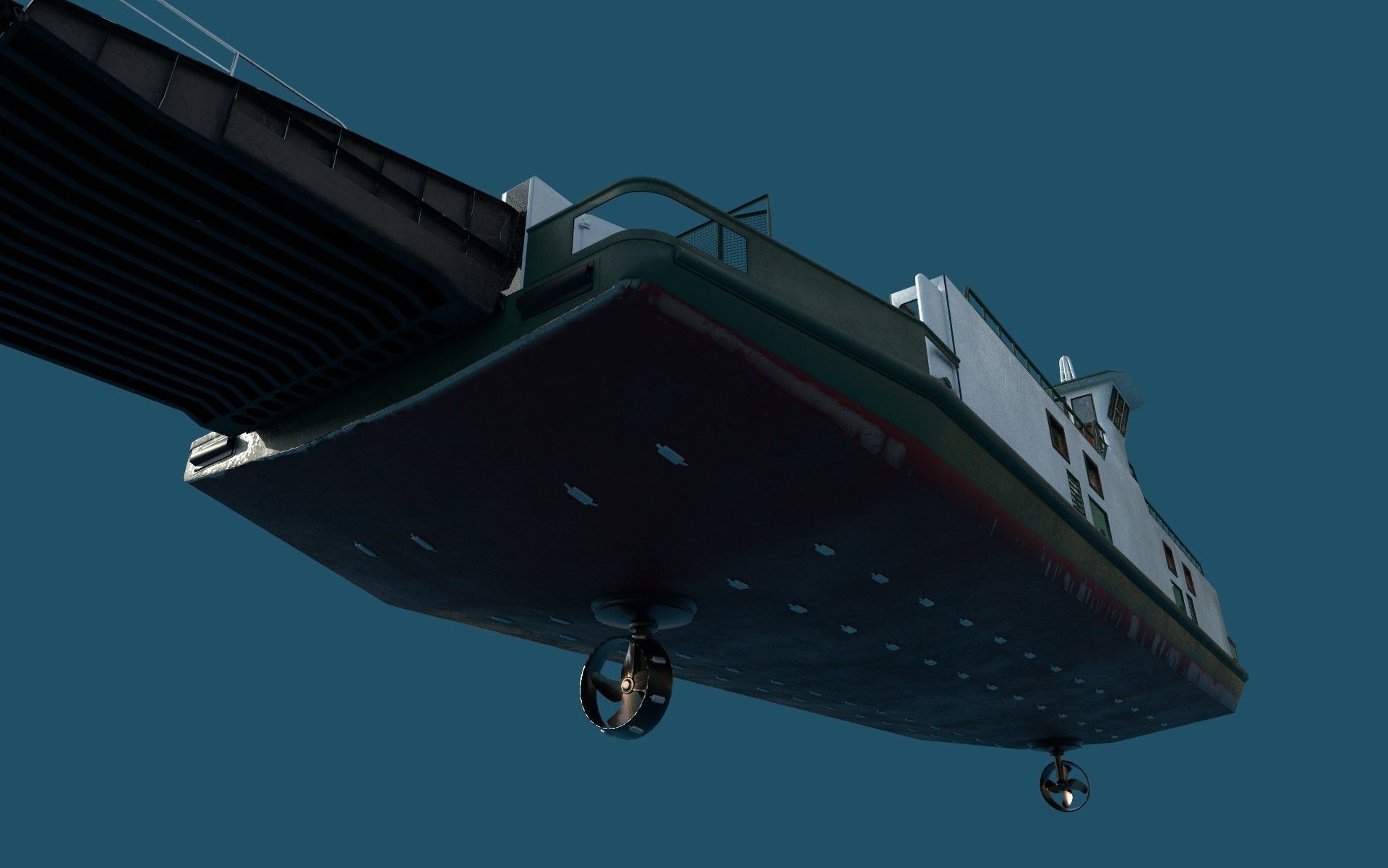 car ferry boat version 1 3D model_6