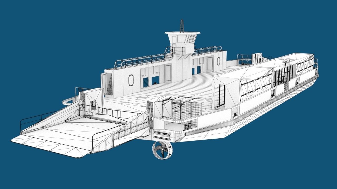 car ferry boat version 1 3D model_10