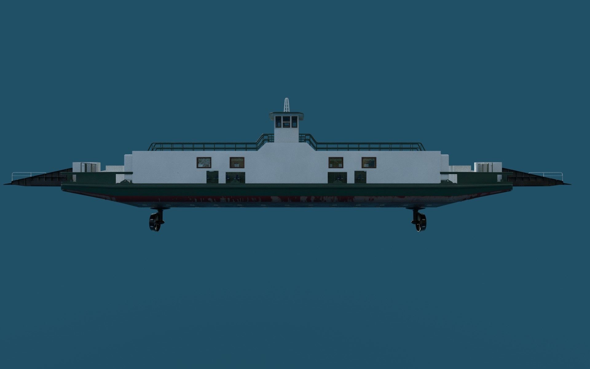 car ferry boat version 1 3D model_4