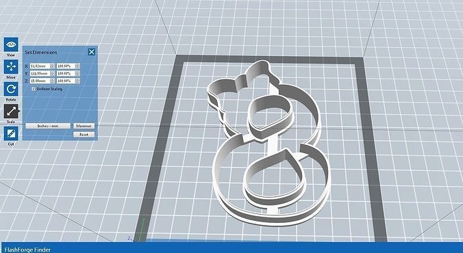 0135 Number 8 with a bow cookie cutter  3D print model